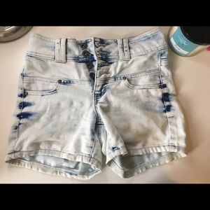 Light Wash Denim High Waisted Shorts